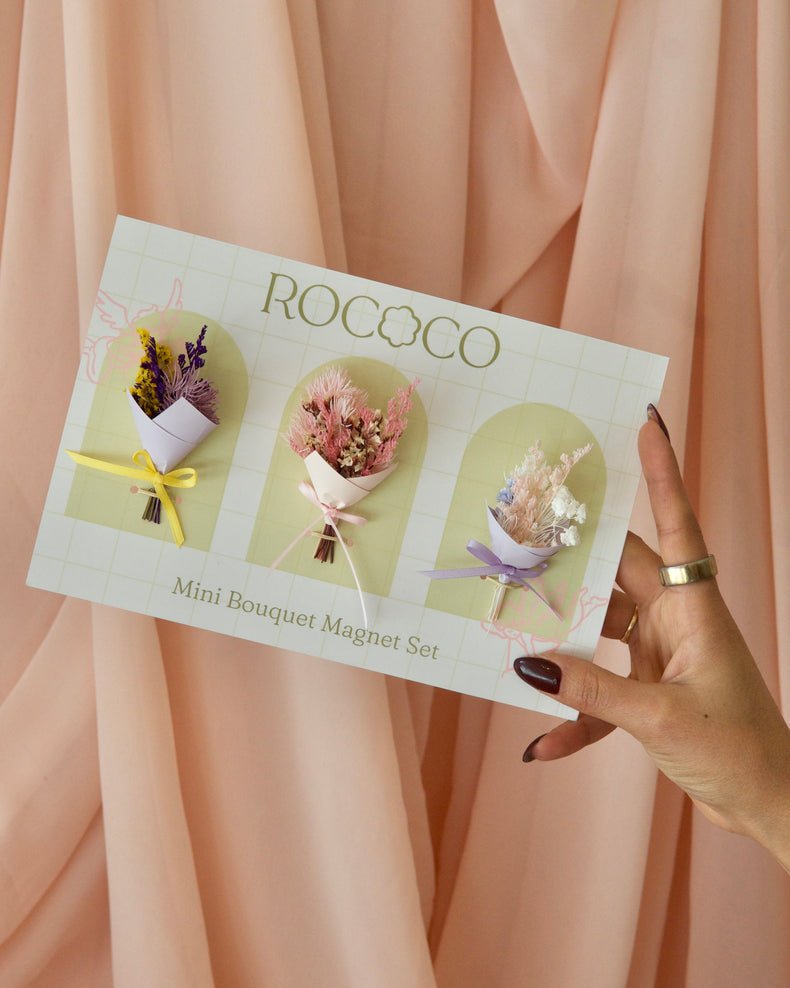 Rococo Mini Preserved Bouquet Magnet Set